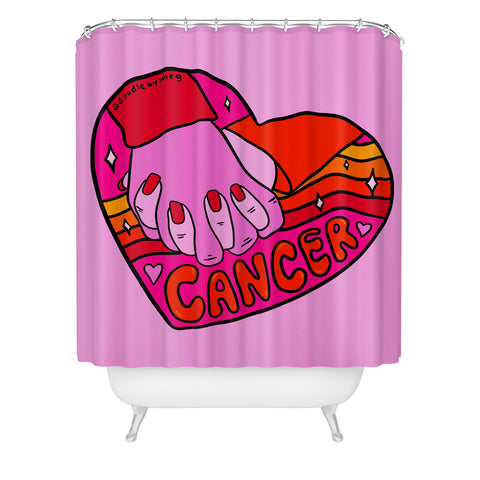 Doodle By Meg Cancer Valentine Shower Curtain