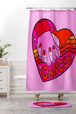 Doodle By Meg Cancer Valentine Shower Curtain And Mat