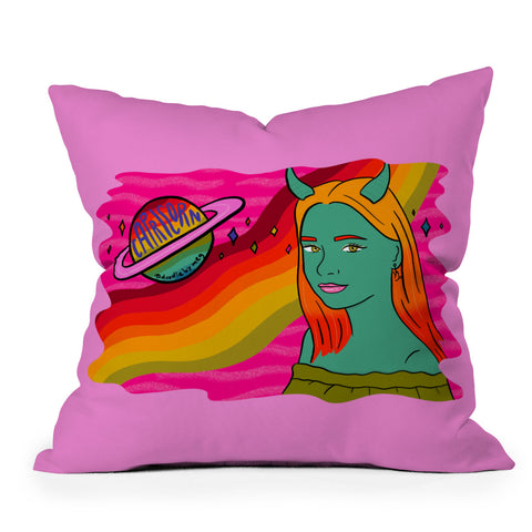 Doodle By Meg Capricorn Babe Throw Pillow