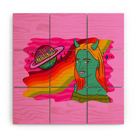 Doodle By Meg Capricorn Babe Wood Wall Mural