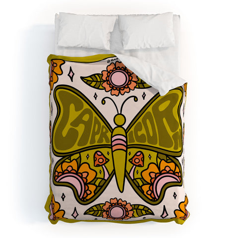 Doodle By Meg Capricorn Butterfly Duvet Cover