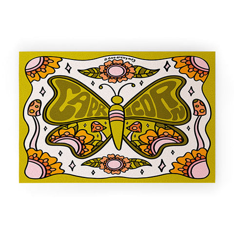Doodle By Meg Capricorn Butterfly Welcome Mat