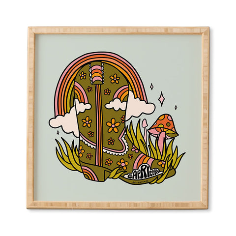 Doodle By Meg Capricorn Cowboy Boot Framed Wall Art