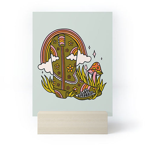 Doodle By Meg Capricorn Cowboy Boot Mini Art Print