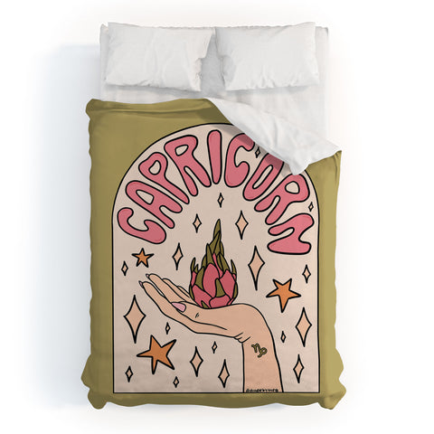 Doodle By Meg Capricorn Dragonfruit Duvet Cover