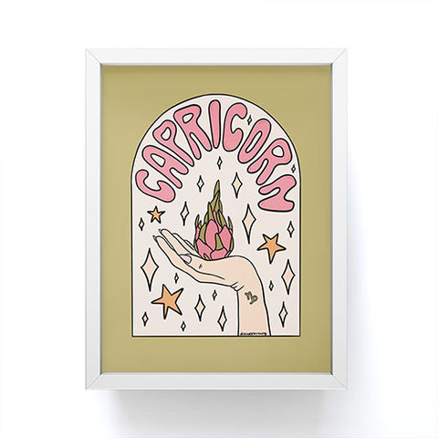 Doodle By Meg Capricorn Dragonfruit Framed Mini Art Print