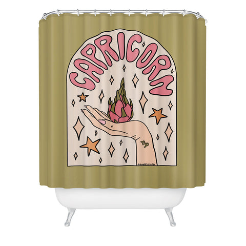 Doodle By Meg Capricorn Dragonfruit Shower Curtain
