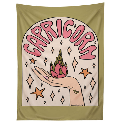 Doodle By Meg Capricorn Dragonfruit Tapestry