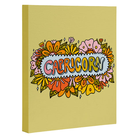 Doodle By Meg Capricorn Flowers Art Canvas