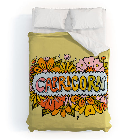 Doodle By Meg Capricorn Flowers Duvet Cover
