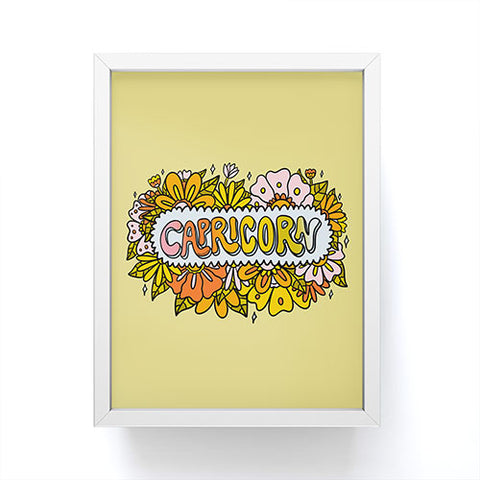 Doodle By Meg Capricorn Flowers Framed Mini Art Print