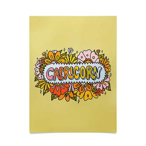 Doodle By Meg Capricorn Flowers Poster