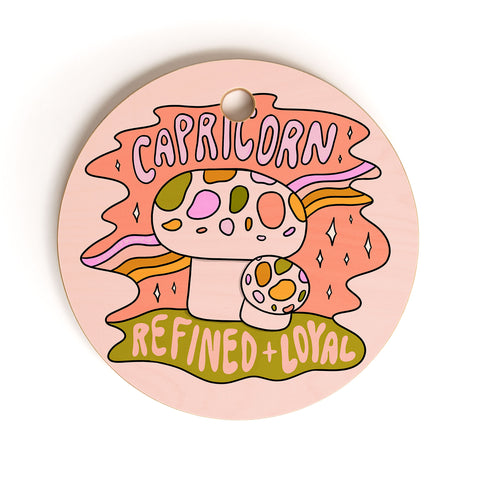 Doodle By Meg Capricorn Mushroom Cutting Board Round