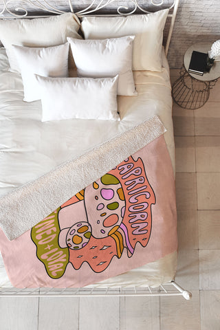 Doodle By Meg Capricorn Mushroom Fleece Throw Blanket