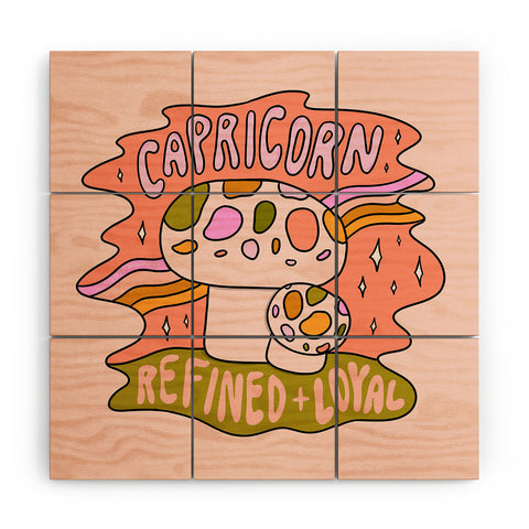 Doodle By Meg Capricorn Mushroom Wood Wall Mural