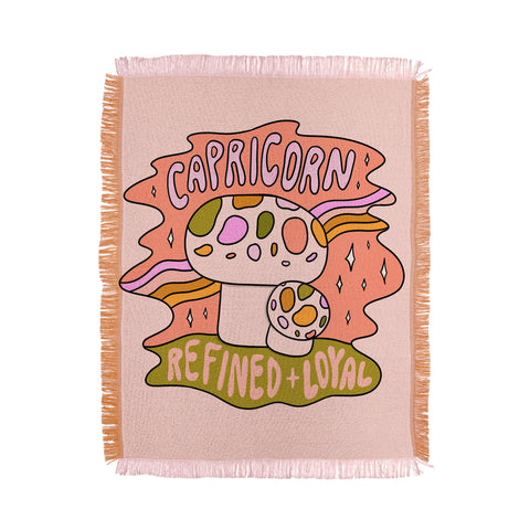 Doodle By Meg Capricorn Mushroom Throw Blanket