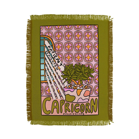 Doodle By Meg Capricorn Plant Throw Blanket