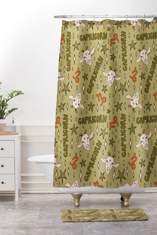 Doodle By Meg Capricorn Print Shower Curtain And Mat