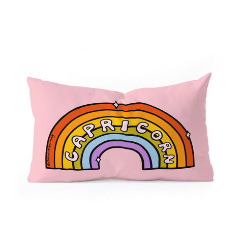 Doodle By Meg Capricorn Rainbow Oblong Throw Pillow