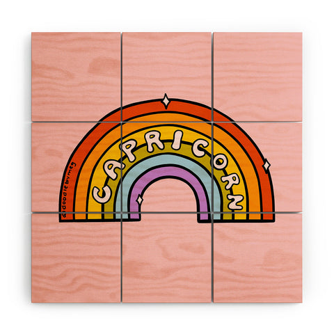 Doodle By Meg Capricorn Rainbow Wood Wall Mural
