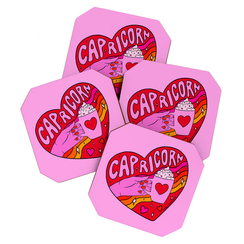 Doodle By Meg Capricorn Valentine Coaster Set