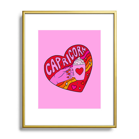 Doodle By Meg Capricorn Valentine Metal Framed Art Print