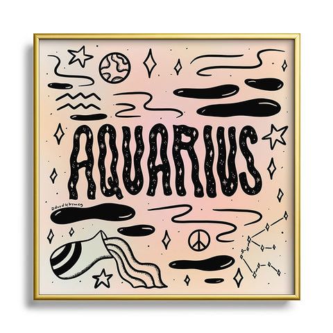 Doodle By Meg Celestial Aquarius Metal Square Framed Art Print