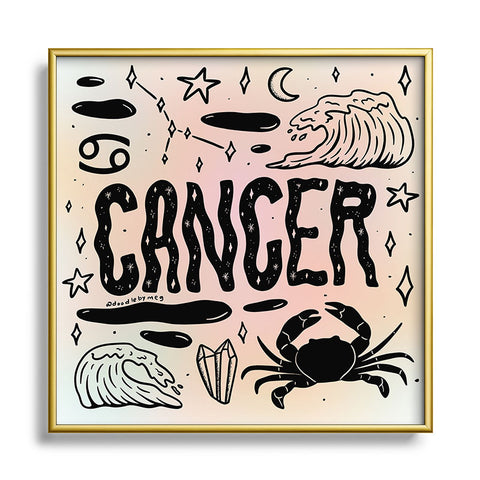 Doodle By Meg Celestial Cancer Metal Square Framed Art Print