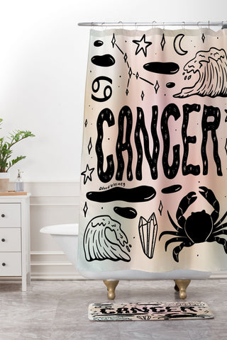 Doodle By Meg Celestial Cancer Shower Curtain And Mat