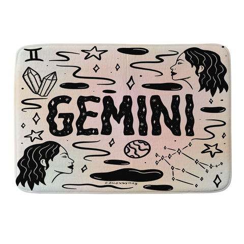 Doodle By Meg Celestial Gemini Memory Foam Bath Mat