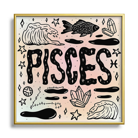 Doodle By Meg Celestial Pisces Metal Square Framed Art Print