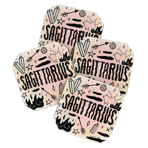 Doodle By Meg Celestial Sagittarius Coaster Set