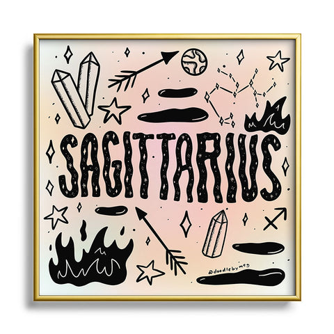 Doodle By Meg Celestial Sagittarius Metal Square Framed Art Print