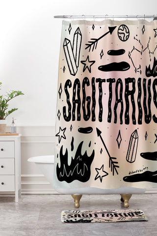 Doodle By Meg Celestial Sagittarius Shower Curtain And Mat