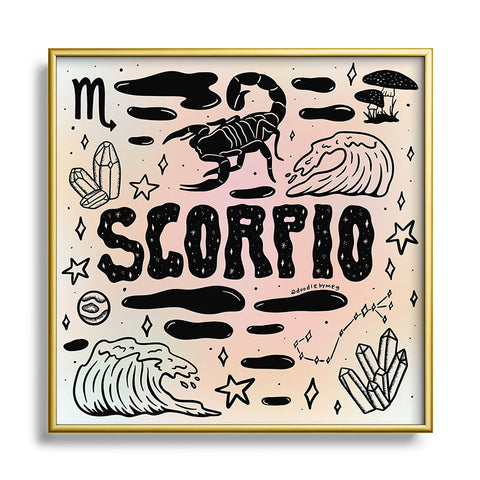 Doodle By Meg Celestial Scorpio Metal Square Framed Art Print