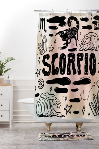 Doodle By Meg Celestial Scorpio Shower Curtain And Mat