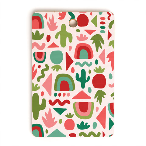 Doodle By Meg Christmas Cutout Print Cutting Board Rectangle
