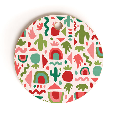 Doodle By Meg Christmas Cutout Print Cutting Board Round