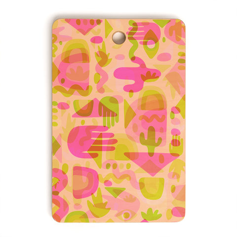 Doodle By Meg Colorful Cutout Print Cutting Board Rectangle