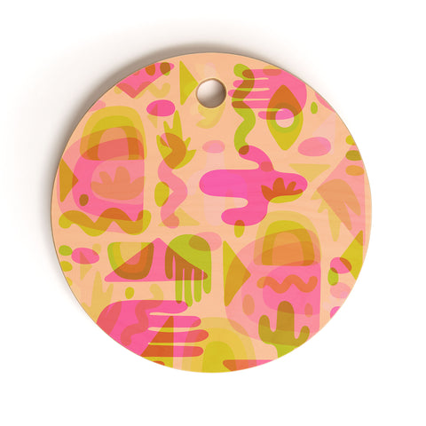 Doodle By Meg Colorful Cutout Print Cutting Board Round