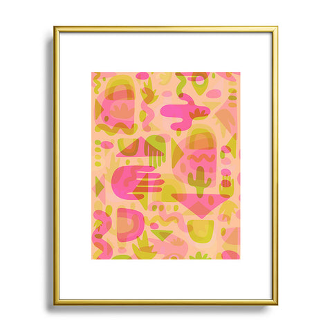 Doodle By Meg Colorful Cutout Print Metal Framed Art Print