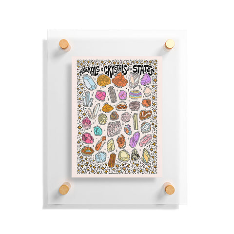 Doodle By Meg Crystals of the States Floating Acrylic Print