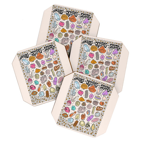 Doodle By Meg Crystals of the States Coaster Set