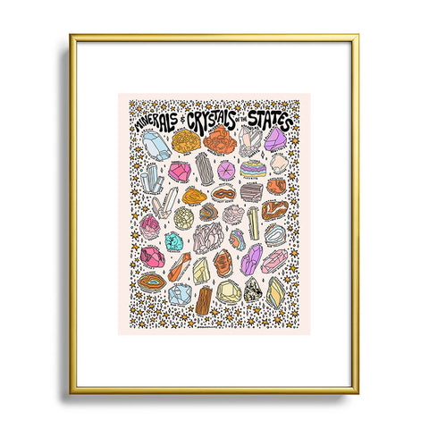 Doodle By Meg Crystals of the States Metal Framed Art Print