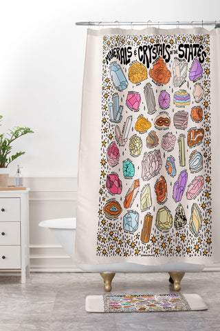 Doodle By Meg Crystals of the States Shower Curtain And Mat