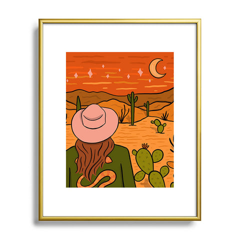 Doodle By Meg Desert Girl Metal Framed Art Print