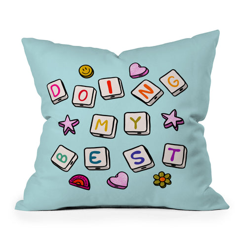 Doodle By Meg Doing My Best Throw Pillow