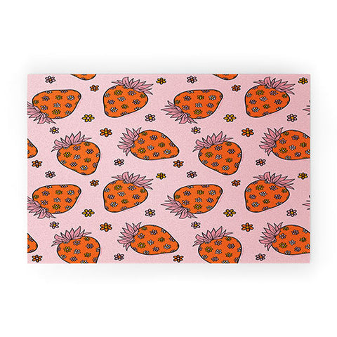 Doodle By Meg Flower Strawberry Print Welcome Mat
