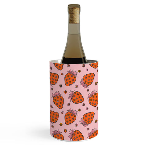 Doodle By Meg Flower Strawberry Print Wine Chiller