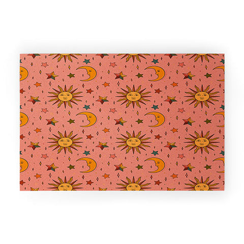 Doodle By Meg Folk Moon and Star Print Welcome Mat